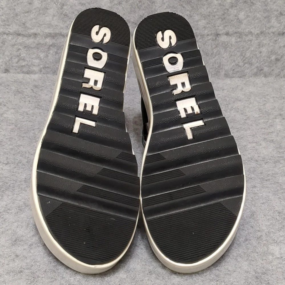 Sorel Cameron Flatform Platform Sandals White Black Colorblock Women's US Size 7 - Picture 6 of 8